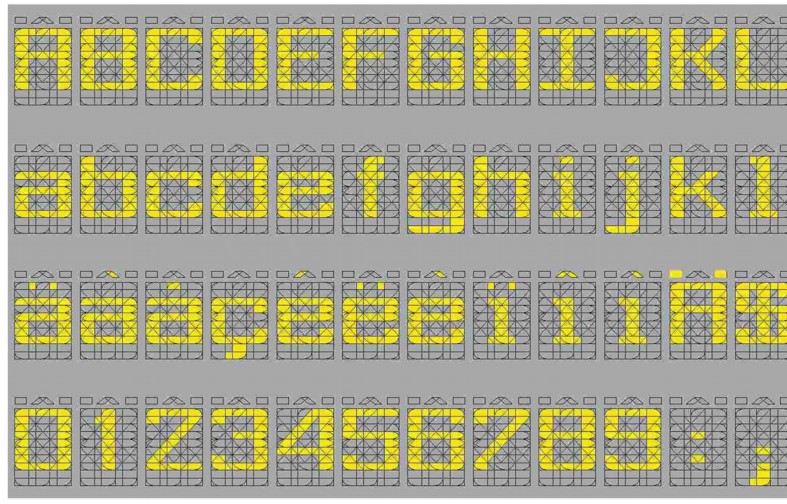 Kararakter-script felptse 111 szegmenses LCD-vel